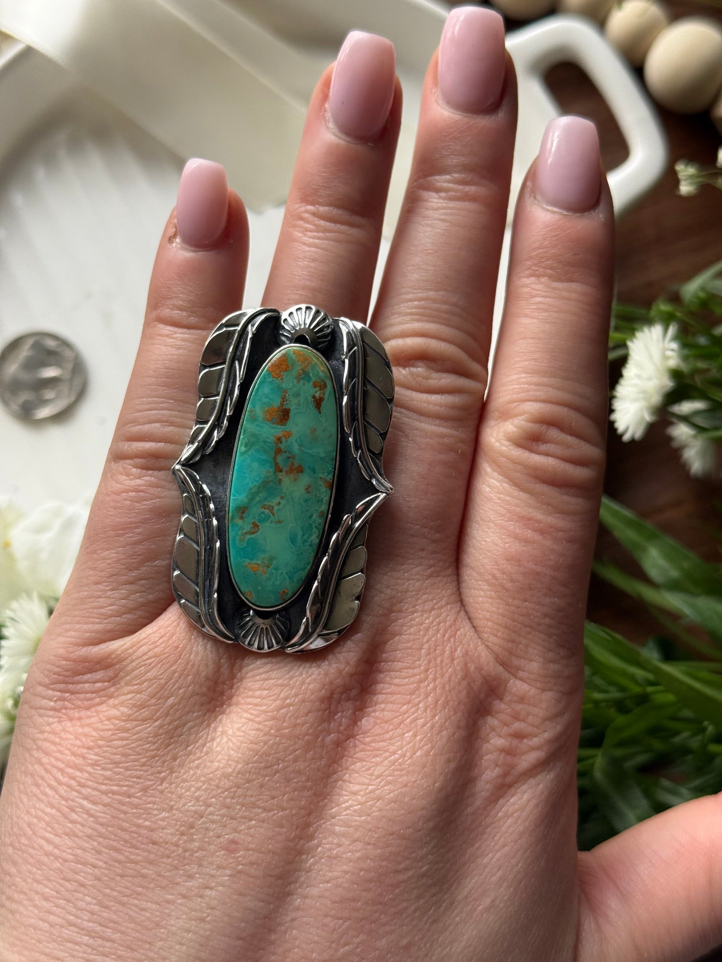 Large Royston Ring - sz. 7.5/8 ADJUSTABLE
