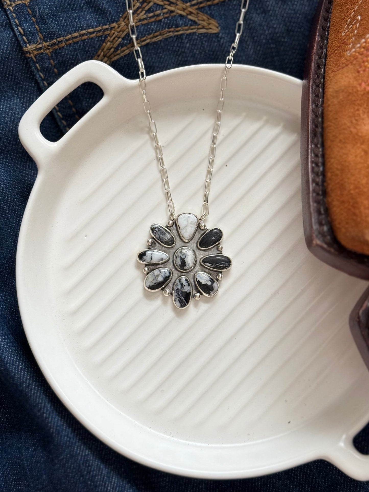 White Buffalo Cluster Necklace