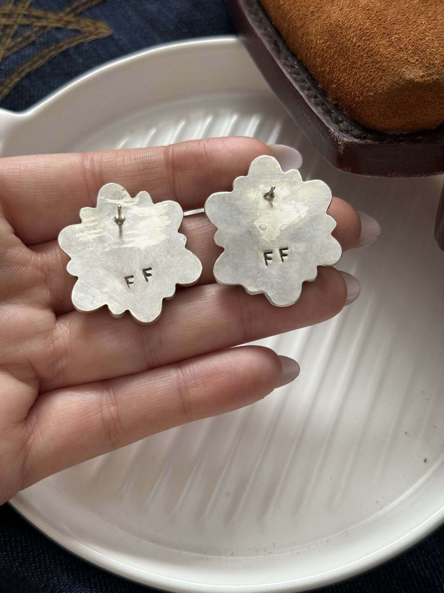 White Buffalo Cluster Earrings