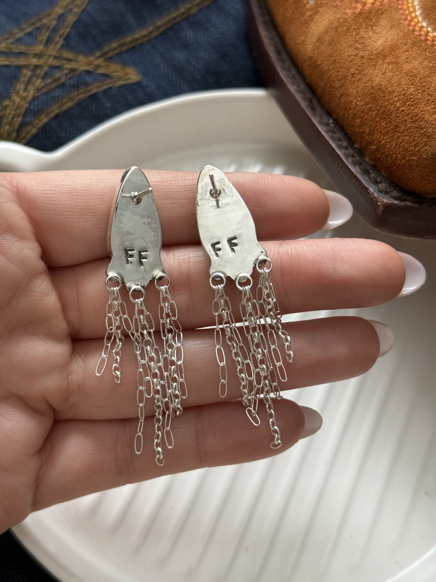 Black Onyx Chain Earrings